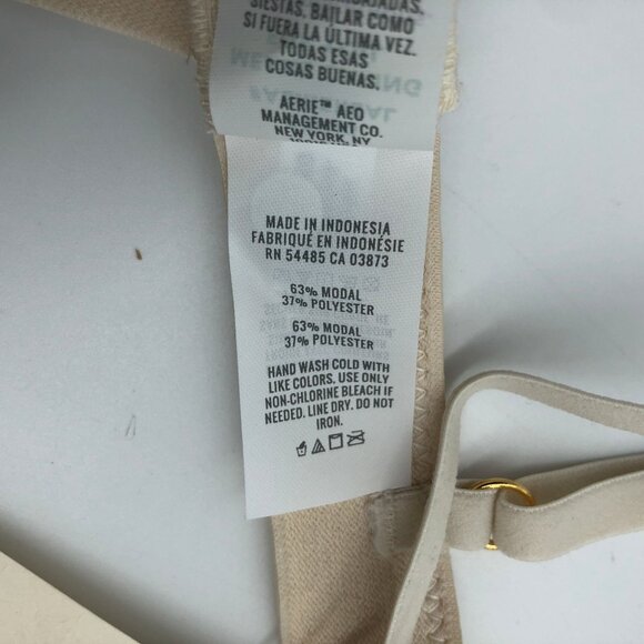 Aerie Ivory Velvet Stripe Triangle Bralette M - Picture 4 of 4